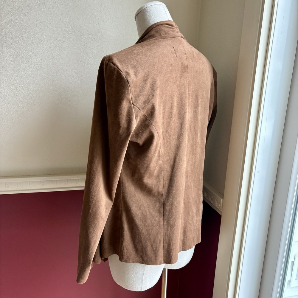 Live A Little faux suede open drape front‎ jacket - Picture 6 of 12